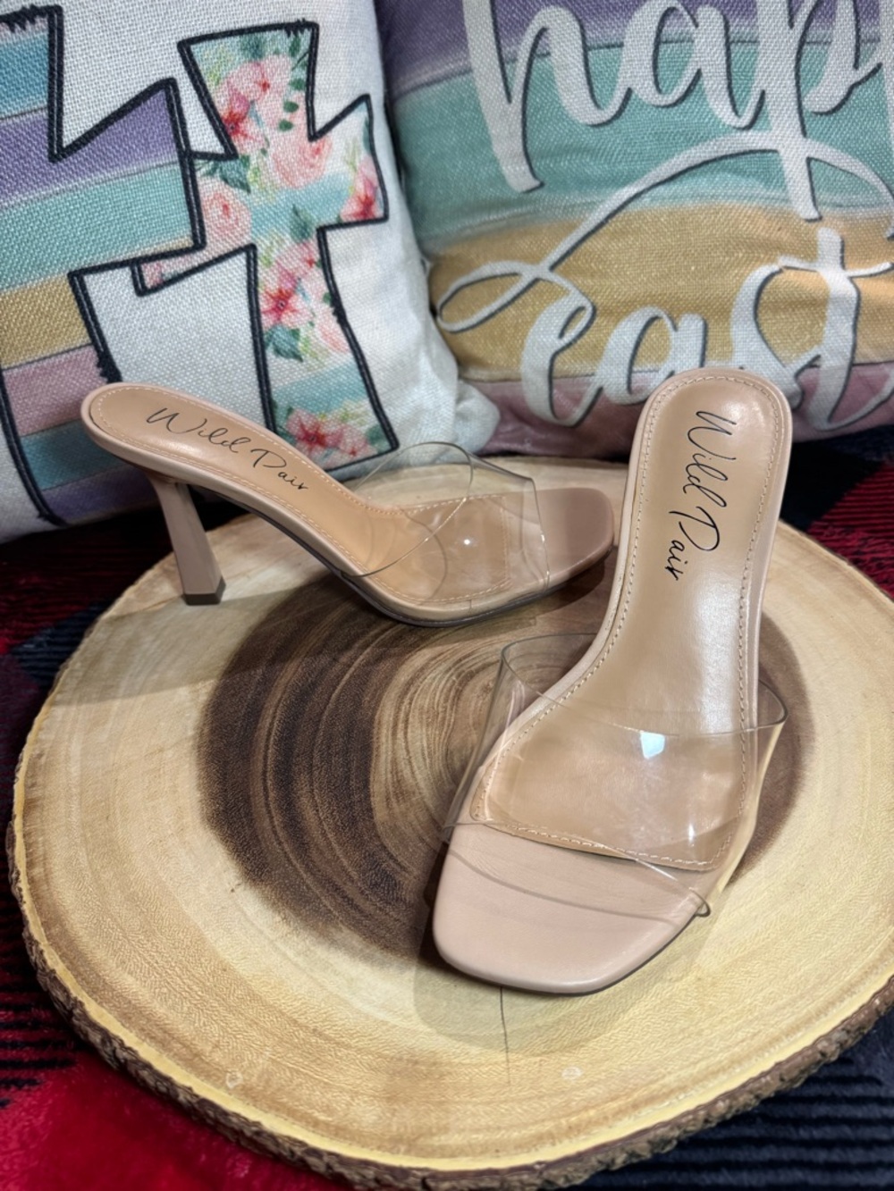 Wild Pair Luuna Slide Dress Nude Clear Sandals
